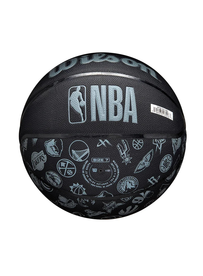 Wilson NBA Basketball All Teams - Size 7 for +12 years old and Adults - Black/Grey Matte