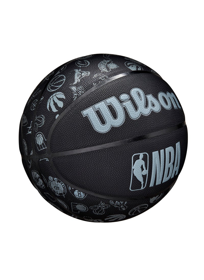 Wilson NBA Basketball All Teams - Size 7 for +12 years old and Adults - Black/Grey Matte  - Image 2