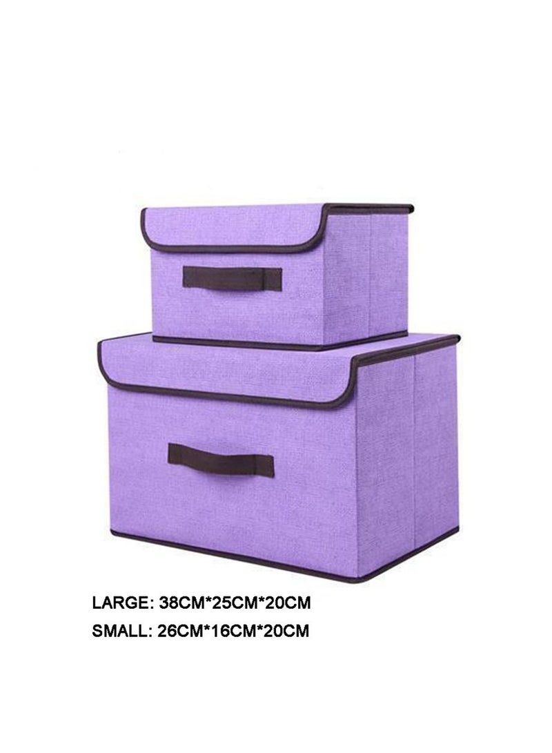 Deo King 2-Piece Foldable Cloth Storage Box Purple - Image 2