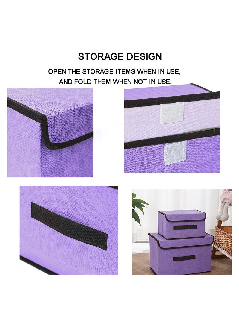 Deo King 2-Piece Foldable Cloth Storage Box Purple - Image 4