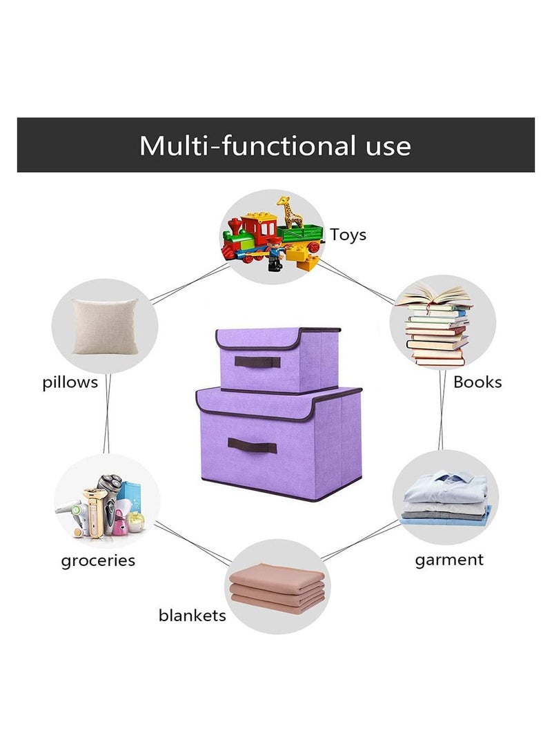 Deo King 2-Piece Foldable Cloth Storage Box Purple - Image 3