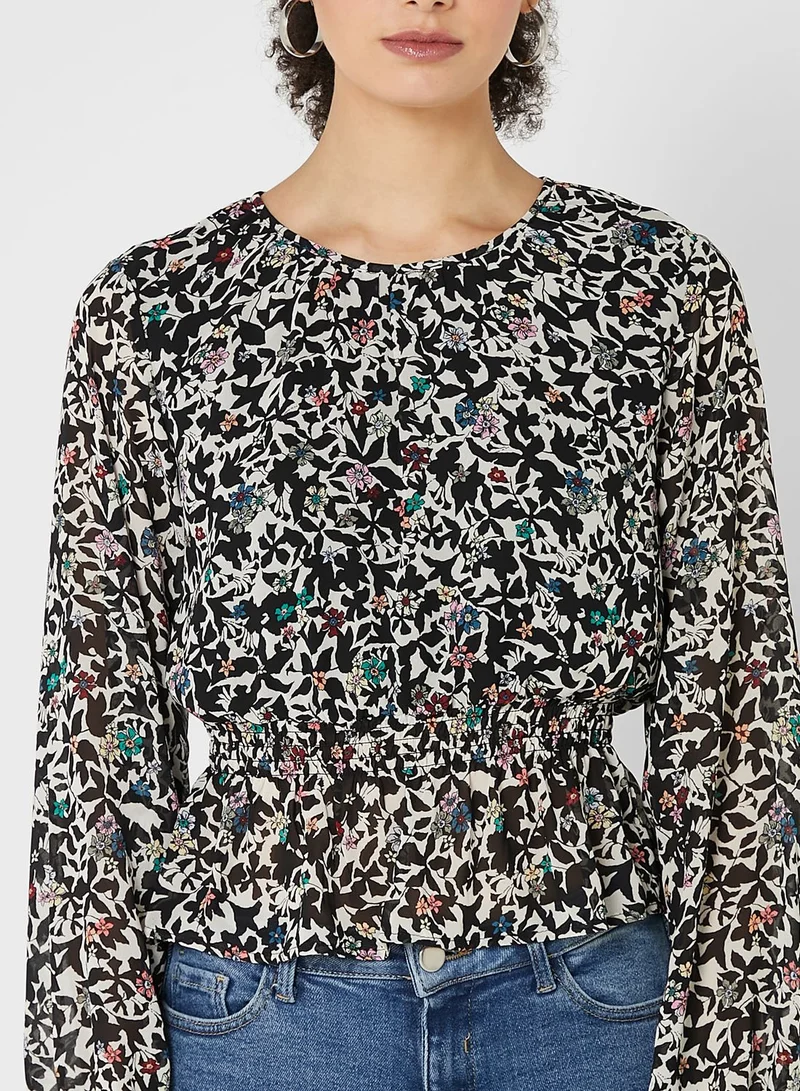 ONLY Puffed Sleeves Printed Top