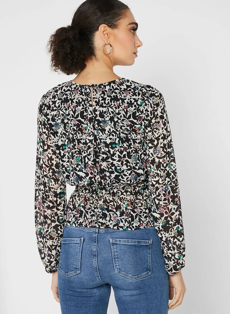 ONLY Puffed Sleeves Printed Top
