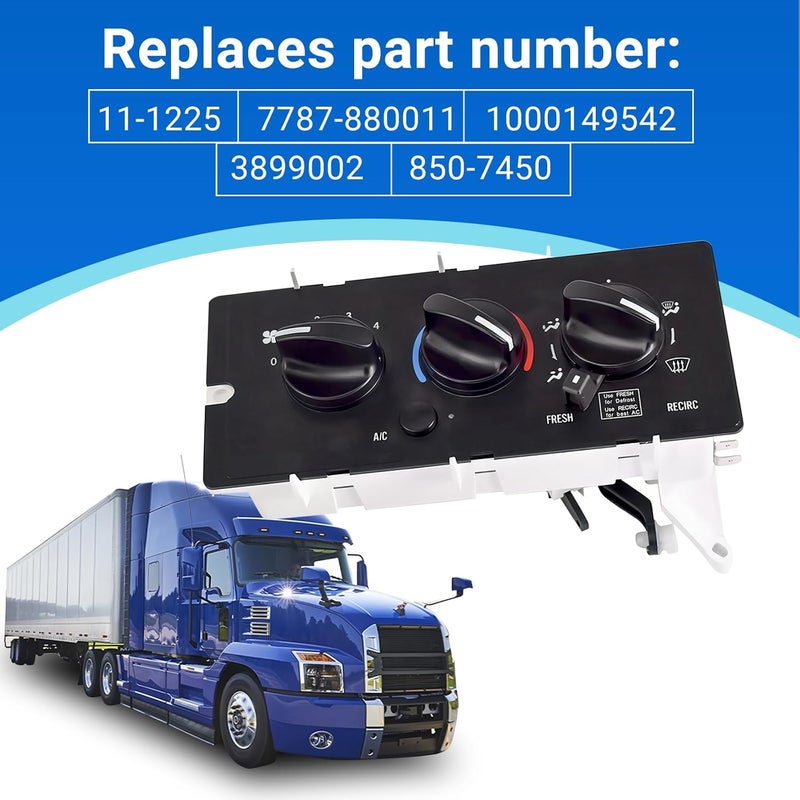 CULMKARI A/C Control Panel Climate Control Module for 2001-2005 Mack Ch613 cv713 - Image 3