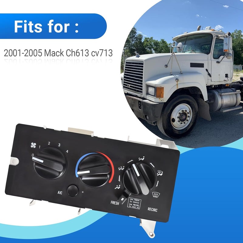 CULMKARI A/C Control Panel Climate Control Module for 2001-2005 Mack Ch613 cv713 - Image 2