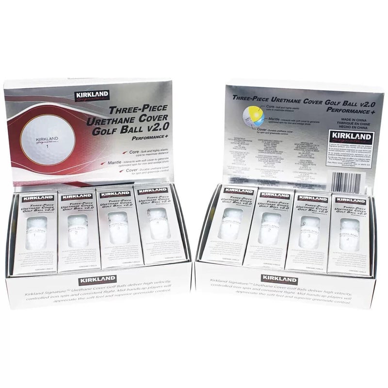 Kirkland Signature Three-Piece Urethane Cover Golf Ball v2.0 Performance + Total of 24 Balls, White - Image 2