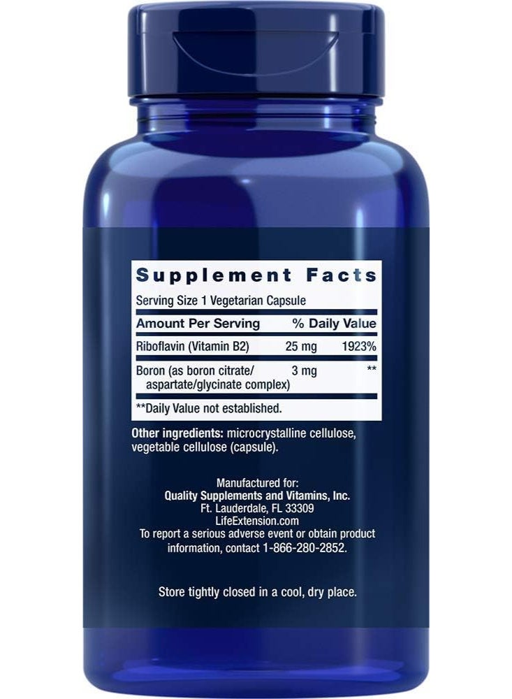 Life Extension Boron 3mg 180 Veg Caps - Triple Boron Complex with Boron Citrate, Glycinate, Aspartate - 3 mg Capsules - Enhanced with Vitamin B2 - Image 2