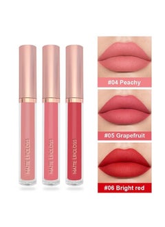 DNMBeauty 3Pcs Nude Pink Dark Red Matte Liquid Lipstick Makeup Sets Permanent Lip Stain Set Long Lasting 24 Hours Waterproof Mate 24 Horas Originales #B  - Image 4