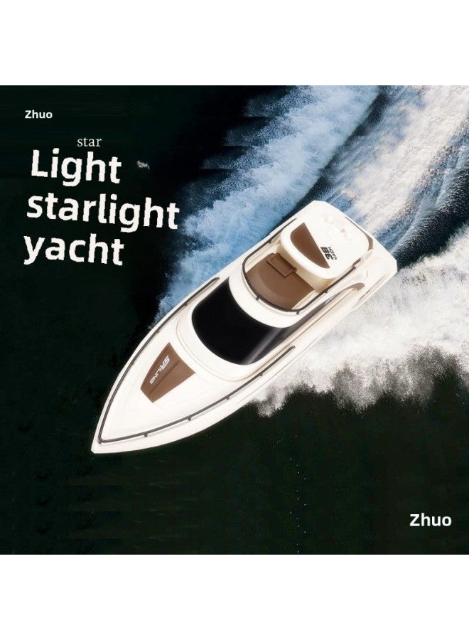 نموذج التحكم عن بعد سفينة تفاعلية صغيرة للتحكم عن بعد ستارلايت يخت سريع شحن لاسلكي لعبة مياه كهربائية - اللون: ستارلايت يخت - المواصفات: نسخة بطارية واحدة (حوالي 15 دقيقة من القيادة) - Image 3