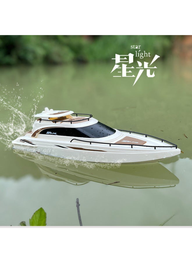 نموذج التحكم عن بعد سفينة تفاعلية صغيرة للتحكم عن بعد ستارلايت يخت سريع شحن لاسلكي لعبة مياه كهربائية - اللون: ستارلايت يخت - المواصفات: نسخة بطارية واحدة (حوالي 15 دقيقة من القيادة) - Image 2