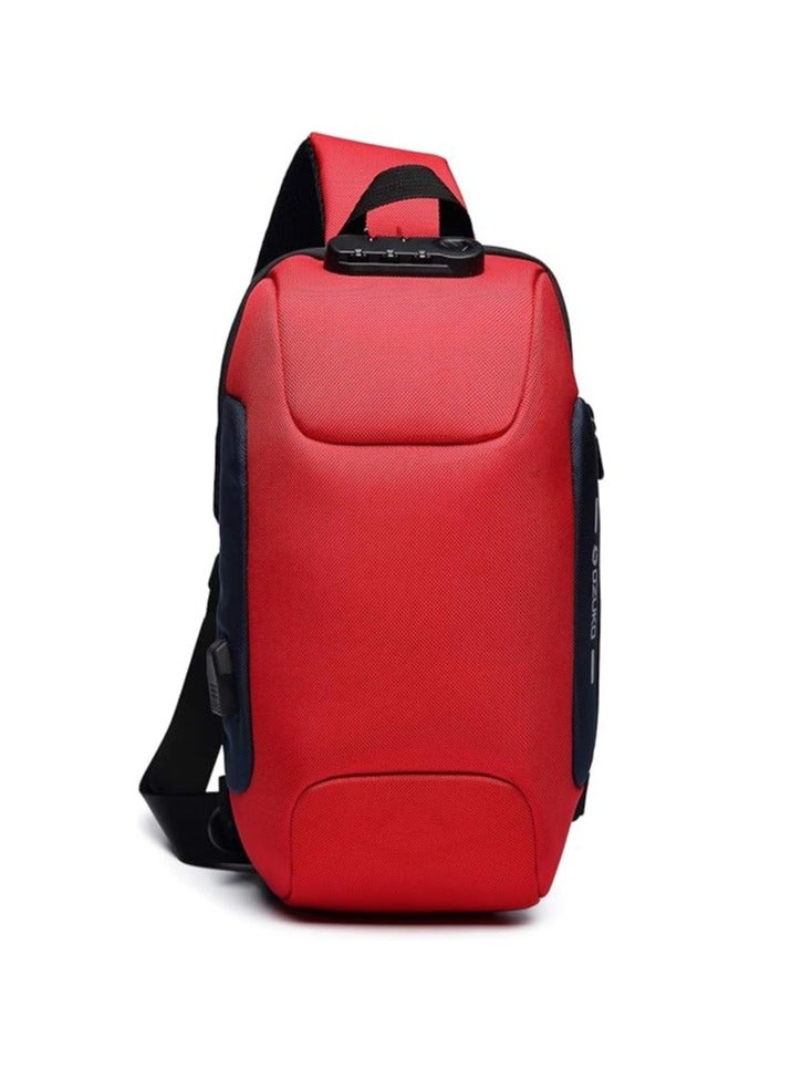 FANDARE Anti theft sling bag, new men's bag with USB charging port, reflective stripes, shoulder bag, bicycle camping and cycling day bag, waterproof polyester - Image 1