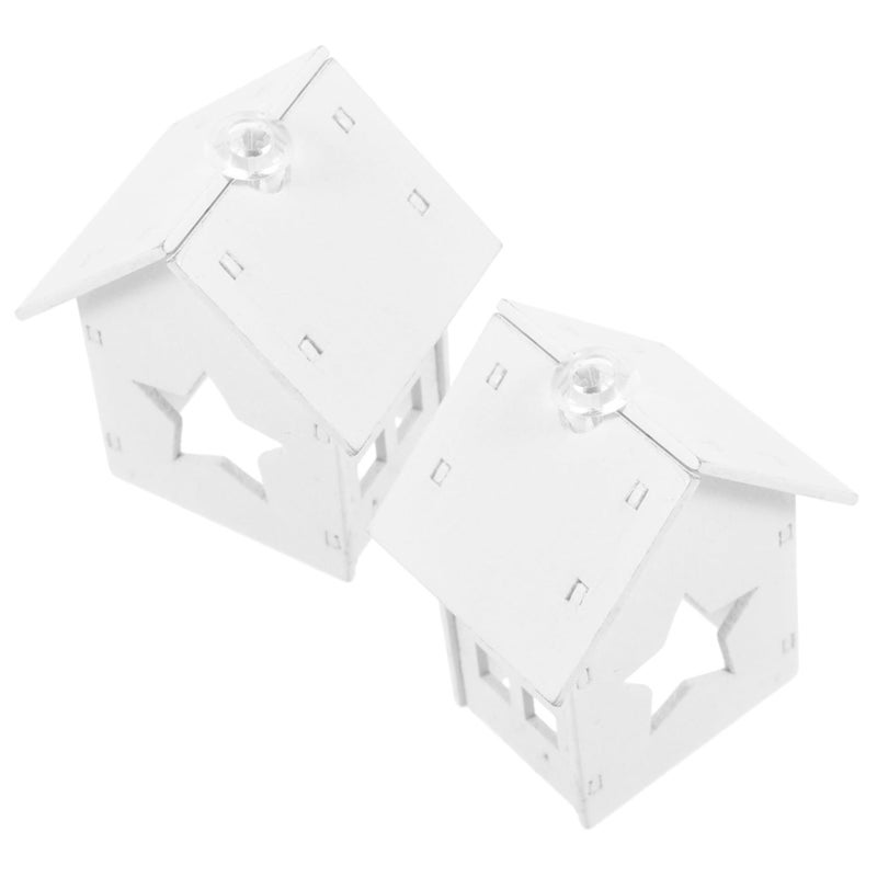 2Pcs European Style Hollow Out Mini Iron Cabin Decor Chic Metal Ornaments Creative Props For Photography Tabletop Display - Image 2