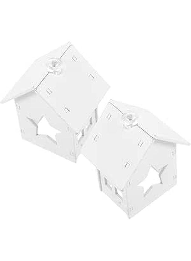 2Pcs European Style Hollow Out Mini Iron Cabin Decor Chic Metal Ornaments Creative Props For Photography Tabletop Display - Image 1