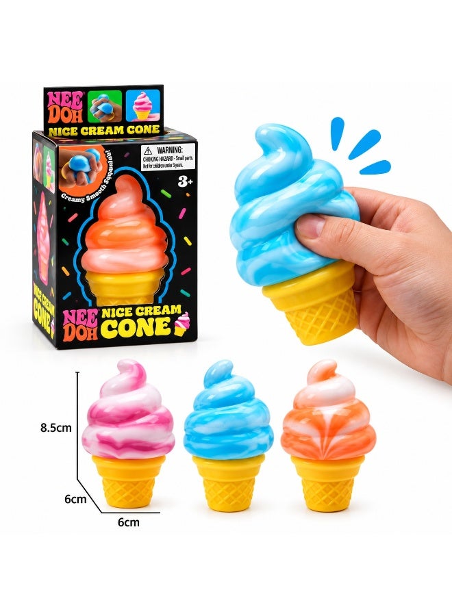 M.A&F's 1pc Random Needoh Ice Cream Cone squishy - Sensory Squeeze Toy - Image 3
