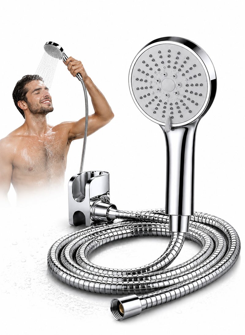 Lukadah Premium High-Pressure Handheld Shower Head Set with Stainless Steel Hose & Wall Holder – Universal Bathroom Shower Spray Gun with Easy Installation, Water Saving Rain Shower Head for Home, Bathroom - Image 1