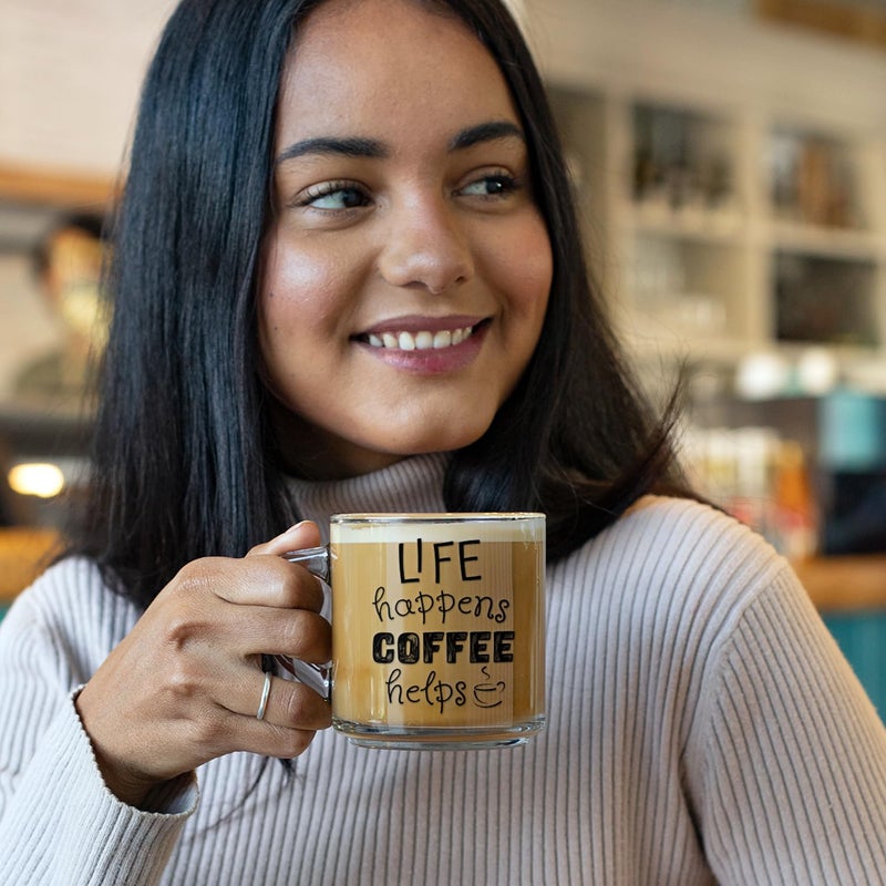 ascension Transparent Glass Printed Coffee Mug Gift for Girlfriend Boyfriend Tea Milk Cup for Men Women Unique & Stylish Coffee Mug Gift for Anyone On Any Occasion - Image 2