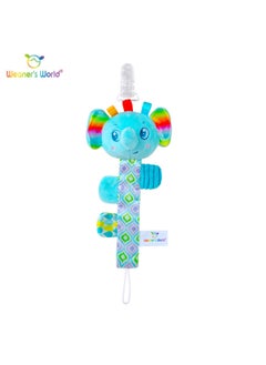 Generic Pacifier Anti-falling Chain Baby Toy Tooth Gel Chain Clip Lanyard Grinding Stick Anti-losing Rope Bite Bag Fixer-Color:Glowing Pacifier Toy-elephant  - Image 1