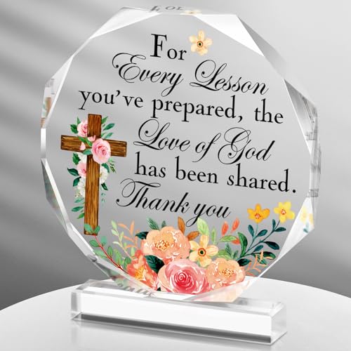 Perthlin Acrylic Teacher Appreciation Gifts for Women Teacher Christmas Gifts Thank You Teachers Gift from Student Retirement Present for Office Desk Paperweight Keepsake DecorLovely Nonagon