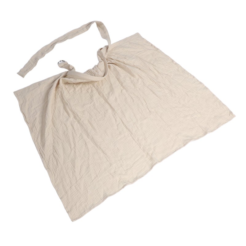 Nursing Cover Cotton Breathable Double Layers Nursing Shawl Breastfeeding Poncho for Baby Breastfeeding Grey - Image 5