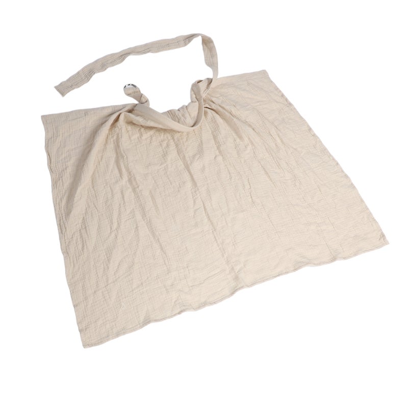 Nursing Cover Cotton Breathable Double Layers Nursing Shawl Breastfeeding Poncho for Baby Breastfeeding Grey - Image 4