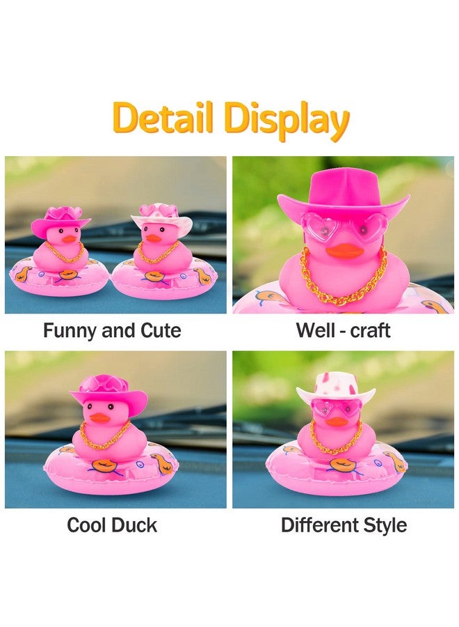 wonuu 2PCS Car Decor Rubber Ducks Cute Pink Car Accessories Rubber Duck Dashboard Decorations Rubber Ducky Dashboard Duck Car Accessories Car Duck Car Decorations Car Ducks for Dashboard - Image 5