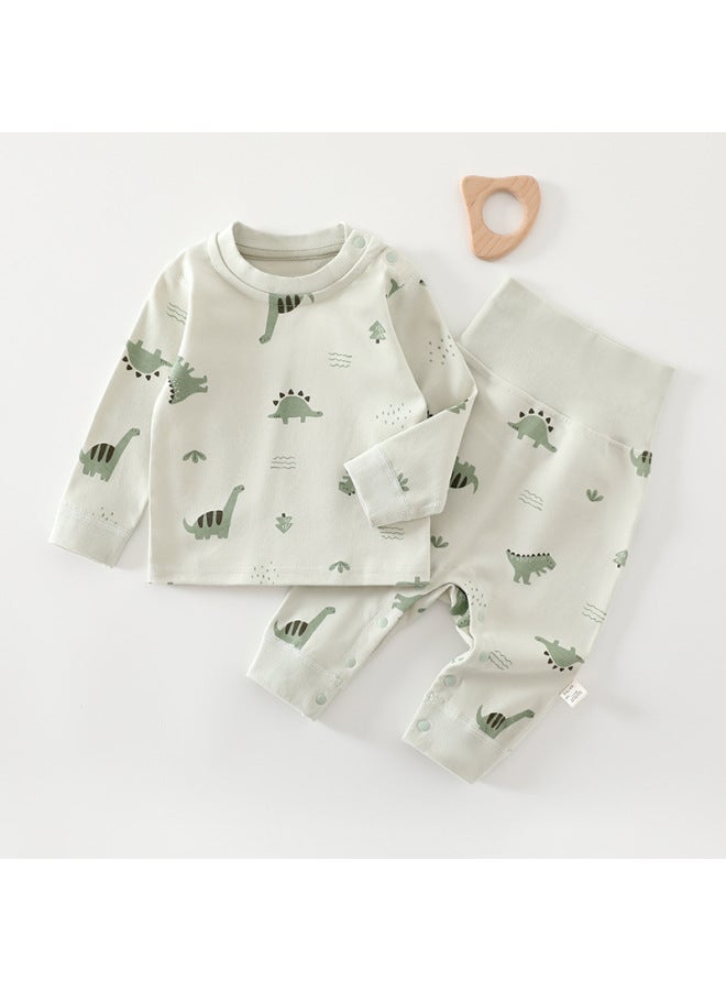 Baby High-waist Suit Spring & Fall Pure Cotton Men's Pajamas Women's Category A Bottoming Autumn Clothes And Long Pants Baby Intimates Set Warm