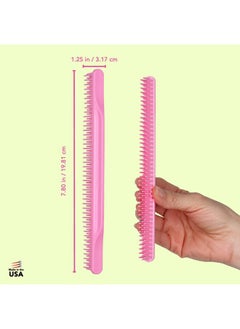 Allegro Combs 3-Row Detangling Comb #70, Light pink - Perfect for Women Curly Hair Stylists, Curl Defining, Made in USA, 1 Piece  - Image 2