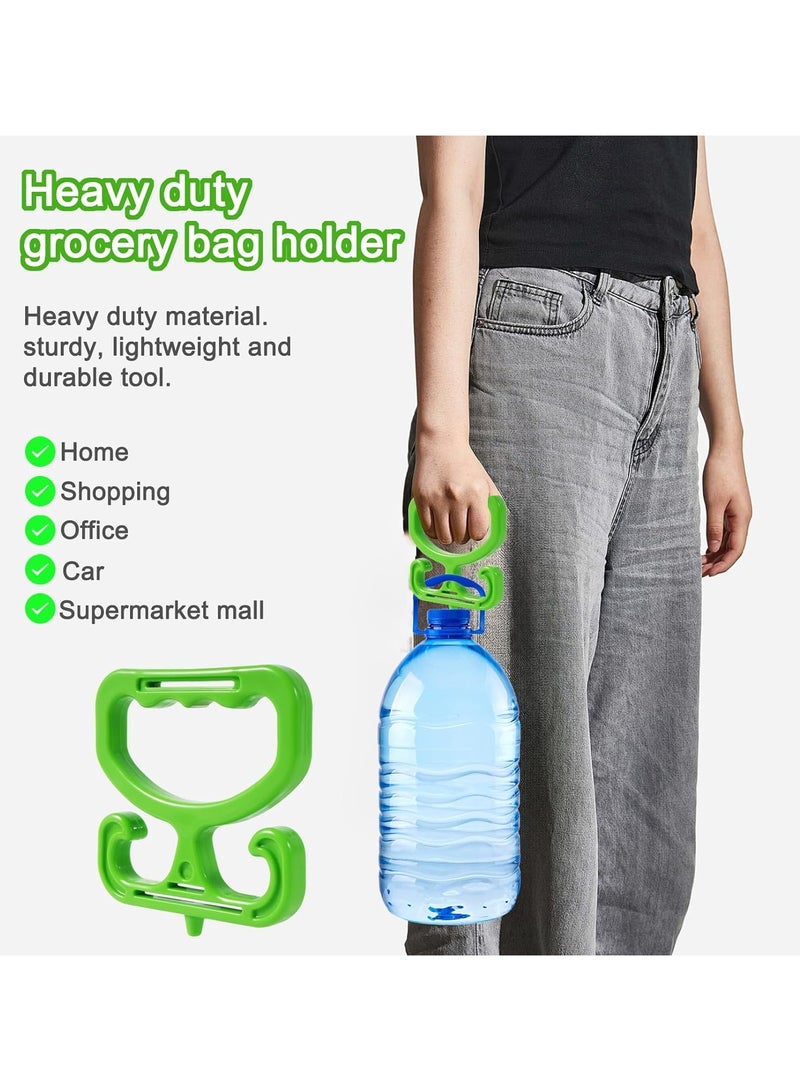 CMGTYYD 2pcs Grocery Bag Carrier, Green Grocery Bag Holder Rack with Comfortable Grip Handle Holder Carrier for Carrying Shopping Buckets and More - Image 5