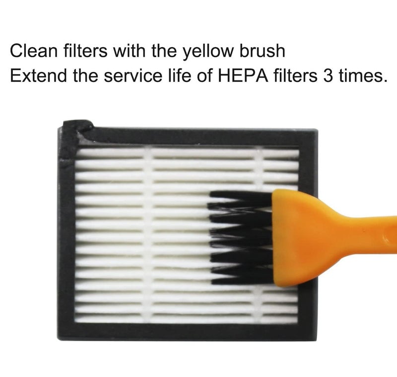 MZY LLC Replacement Parts for iRobot Roomba i7 i7+ i2 i3 i3+ i4 i4+ i6 i6+ i8 i8+/Plus j7 j7+ E5 E6 E7, I, E & J Series Vacuum Cleaner, 2 Set Rubber Brushes, 8 HEPA Filters and 8 Side Brushes - Image 4