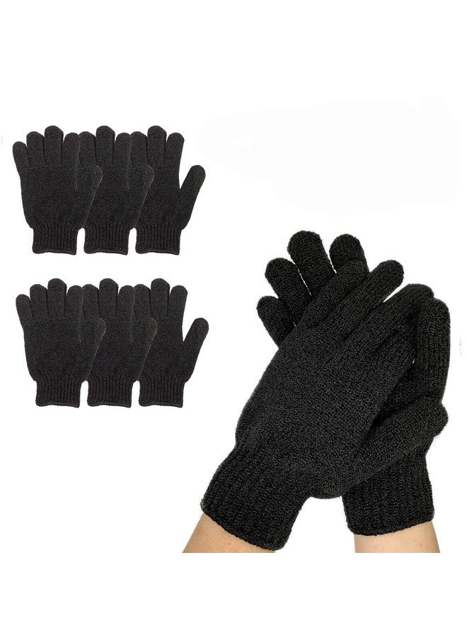 Rainmae 6Pairs Exfoliating Gloves Premium Black Scrub Wash Mitt For Bath Or Shower Luxury Spa Exfoliation Accessories For Beauty Spa Massage Suitable For Men And Women - Image 1