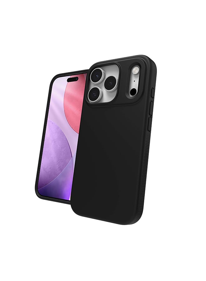 ZAGG iPhone 17 Pro Case – Manhattan Snap MagSafe Compatible Slim Protective Silicone Cover with Graphene Strength & 13 ft Drop Protection – Flood Black - Image 3