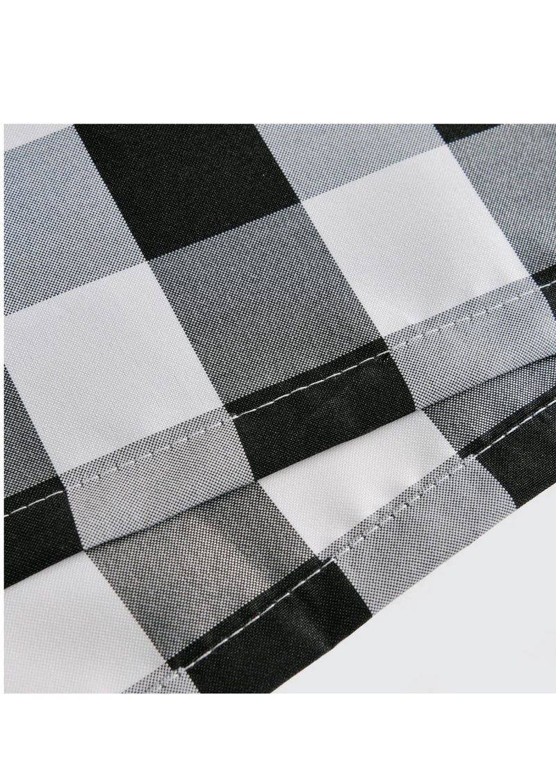 Excefore Buffalo Check Valance Window Curtains, 52 x 18 Inches Length, Semi Sheer Checkered Rod Pocket Valance Black and White Plaid for Bedroom Living and Dining Room - Image 4