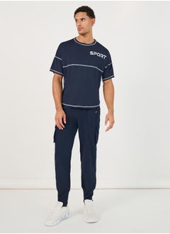 Styli Slogan Print Stretch Oversized T-Shirt with Contrast Detail  - Image 2