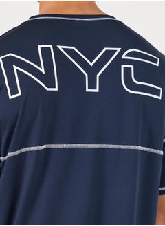 Styli Slogan Print Stretch Oversized T-Shirt with Contrast Detail  - Image 4