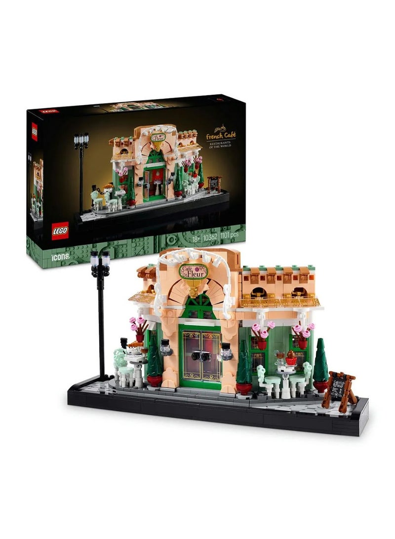 LEGO Icons French Café Building Set for Adults - incl. a Picturesque Facade, Hanging Flowerpots & Ornate Seating - Model Kit for Home or Office Desk Decor - DIY Gift Idea for Women & Men - 10362 - 1101 Pieces - Image 1