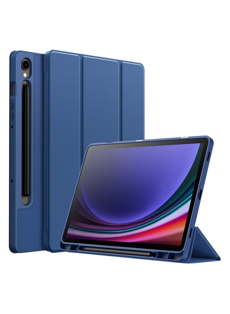 DUSALA Case for Samsung Galaxy Tab S9 11 Inch with S Pen Holder, Soft TPU Tri-Fold Stand Protective Tablet Cover, Support S Pen Charging, Auto Wake/Sleep - Image 1