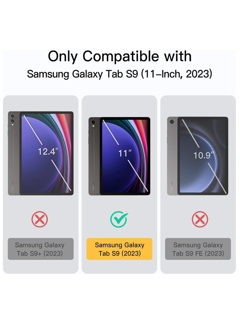 DUSALA Case for Samsung Galaxy Tab S9 11 Inch with S Pen Holder, Soft TPU Tri-Fold Stand Protective Tablet Cover, Support S Pen Charging, Auto Wake/Sleep - Image 2