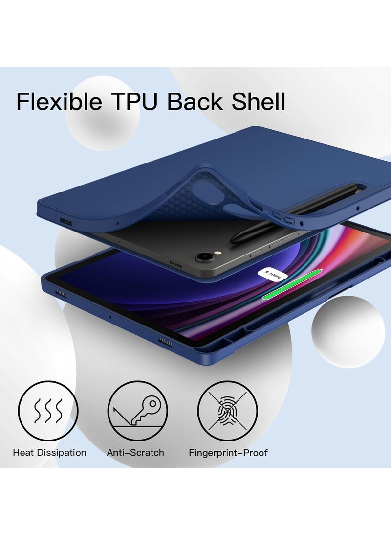DUSALA Case for Samsung Galaxy Tab S9 11 Inch with S Pen Holder, Soft TPU Tri-Fold Stand Protective Tablet Cover, Support S Pen Charging, Auto Wake/Sleep - Image 4