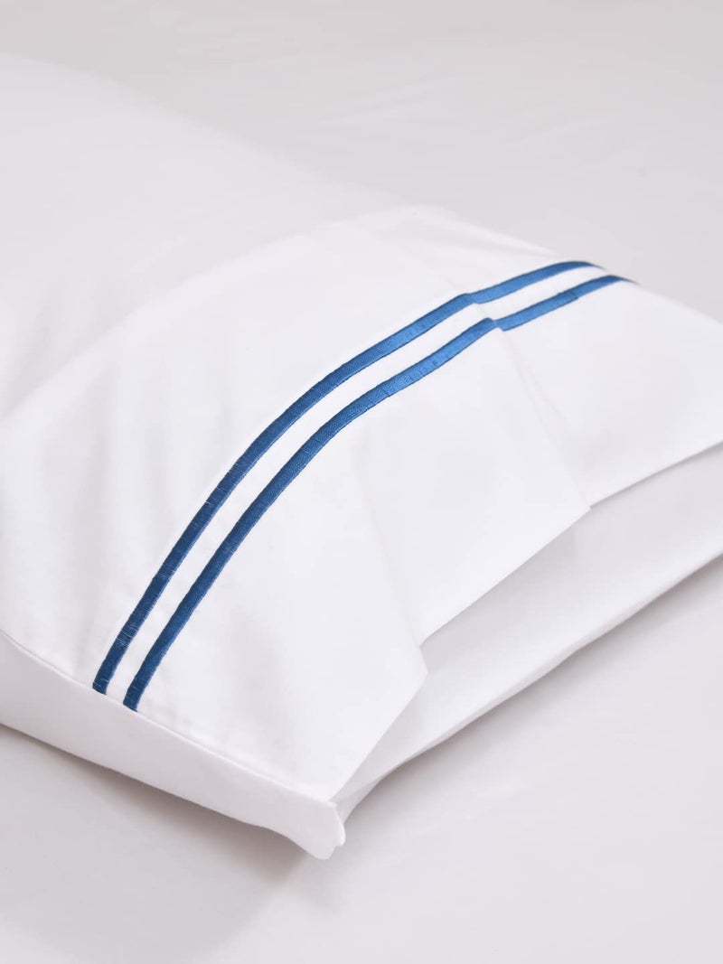 LINENWALAS Pillow Covers Set Of 2 Cotton-400TC Thread Count Softest Long Staple Solid 100% Cotton Silky Soft-King Size Pillow Cases (20"X36")-White, 91.44 X 50.8 Cm - Image 4