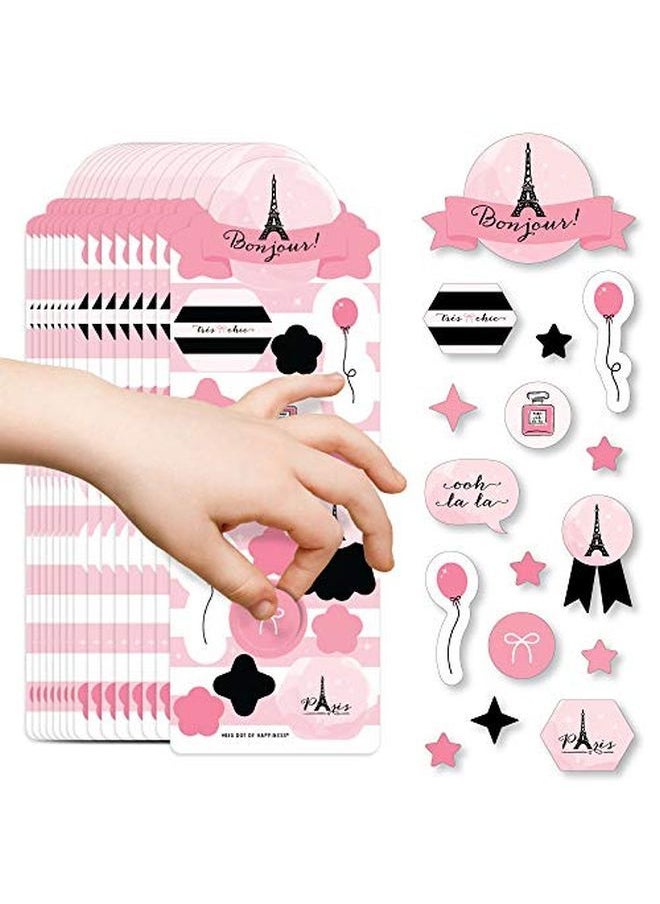 Big Dot of Happiness Paris Ooh La La Paris Themed Birthday Party Favor Kids Stickers 16 Sheets 256 Stickers  - Image 1