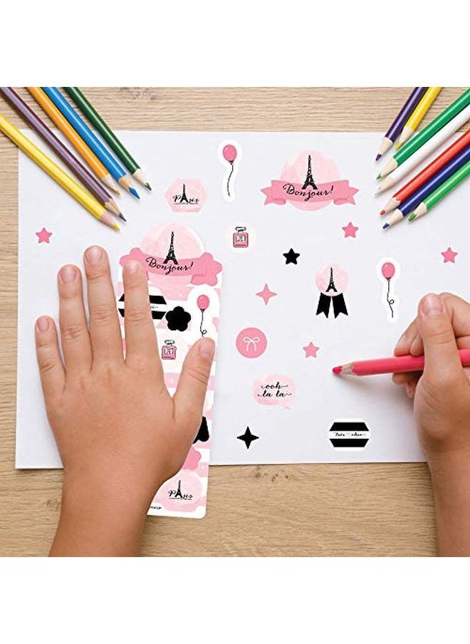 Big Dot of Happiness Paris Ooh La La Paris Themed Birthday Party Favor Kids Stickers 16 Sheets 256 Stickers  - Image 5