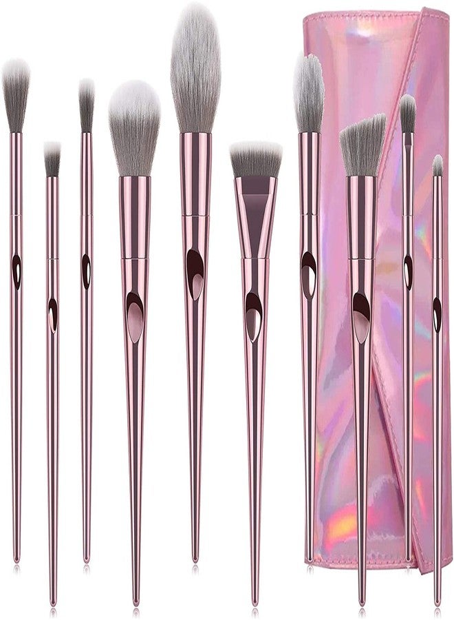 COSLUXE Makeup Brushes Set, 10 Pcs Makeup Brushes Premium Synthetic Eyeshadow Contour Highlight Foundation Professional Makeup Brush Set with Cosmetic Bag for Women Girls - Image 1