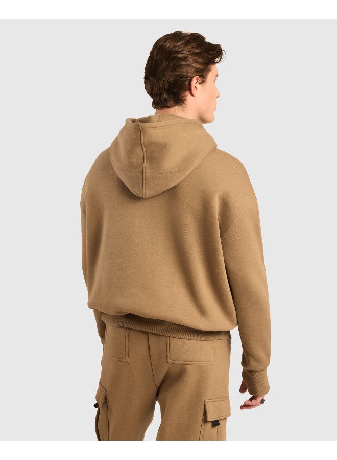 ماسلميند هودي رجالي كبير الحجم من الصوف بكتف منسدل مع فتحات للإبهام، وجيب كنغر، ومقاوم للتكتل، ولون يدوم طويلاً، وقماش فائق النعومة وجيد التهوية، بالإضافة إلى تقنية تنظيم درجة الحرارة - Image 2