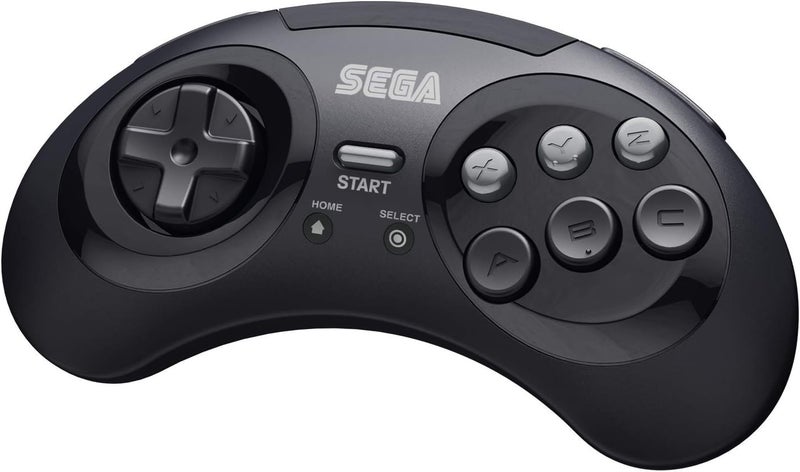 Retro Bit Sega Genesis 2.4 GHz Wireless Controller 8-Button Arcade Pad for Sega Genesis Original/Mini, Nintendo Switch, PC, Mac – Includes 2 Receivers & Storage Case - Black - Image 2