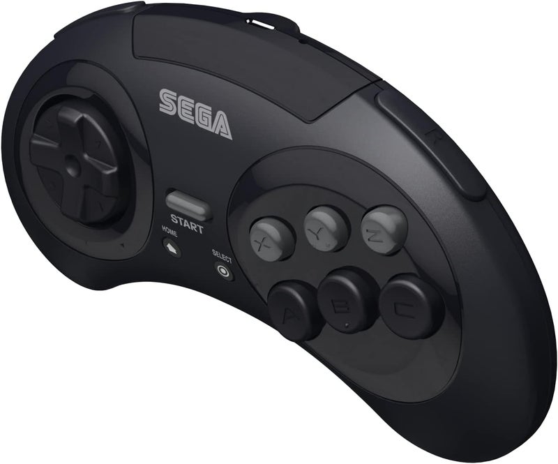 Retro Bit Sega Genesis 2.4 GHz Wireless Controller 8-Button Arcade Pad for Sega Genesis Original/Mini, Nintendo Switch, PC, Mac – Includes 2 Receivers & Storage Case - Black - Image 3