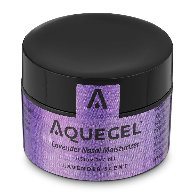 Aquegel Nasal Moisturizer+Lavender (Sleep Easy), 12-Hour Nasal Dryness Relief, Water Based Nose Gel, Oxygen Therapy Nasal Moisturizer, Dry Nose, Nasal Dryness, Nosebleeds, CPAP, Natural Sleep Remedy 