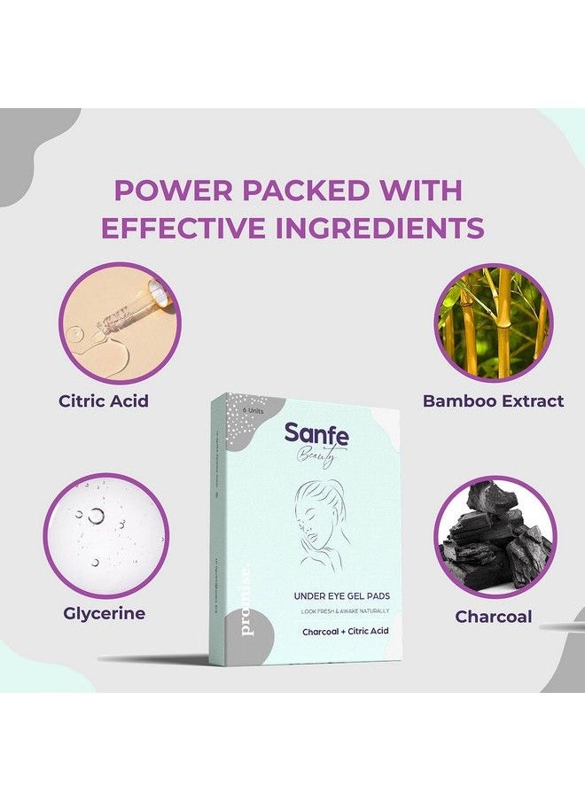 Sanfe Under Eye Gel Pads For Dull Tiredlooking Eyes ; Enriched With Charcoal & Citric Acid ; Under Eye Patch That Hydrates Rejuvenates & Lightens ; Nourishing Gel Pack Of 6  - Image 5