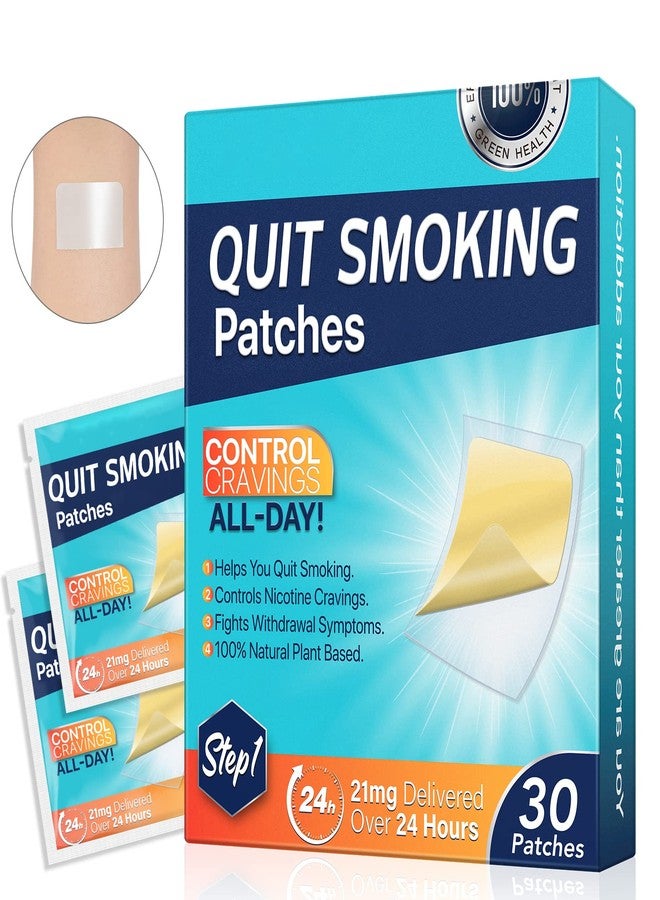 Mcukv 21mg Step 1 Smoking Aid Stop Smoking Patch Easy and Effective to Help Quit Smoking, Safety Anti-Smoking Stickers Stop Smoking Aid, 30 Count, 24H Delivered - Image 1