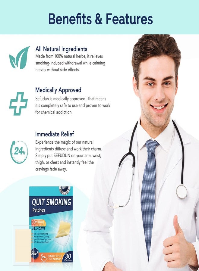 Mcukv 21mg Step 1 Smoking Aid Stop Smoking Patch Easy and Effective to Help Quit Smoking, Safety Anti-Smoking Stickers Stop Smoking Aid, 30 Count, 24H Delivered - Image 5