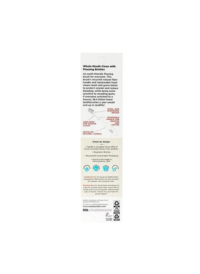راديوس فرشاة أسنان RADIUS Source Floss خالية من مادة BPA ومعتمدة من جمعية طب الأسنان الأمريكية (ADA) لتحسين صحة اللثة وتقليل مشاكلها - ناعمة للغاية - ألوان متنوعة - عبوة من 6 قطع - Image 3